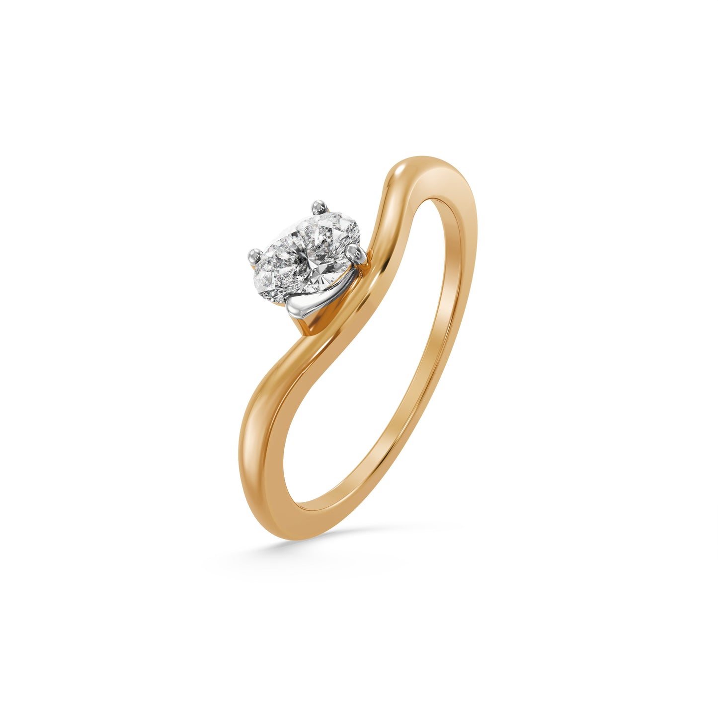 Wavy Flow 9KT Gold Laboratory Grown Diamond Ring