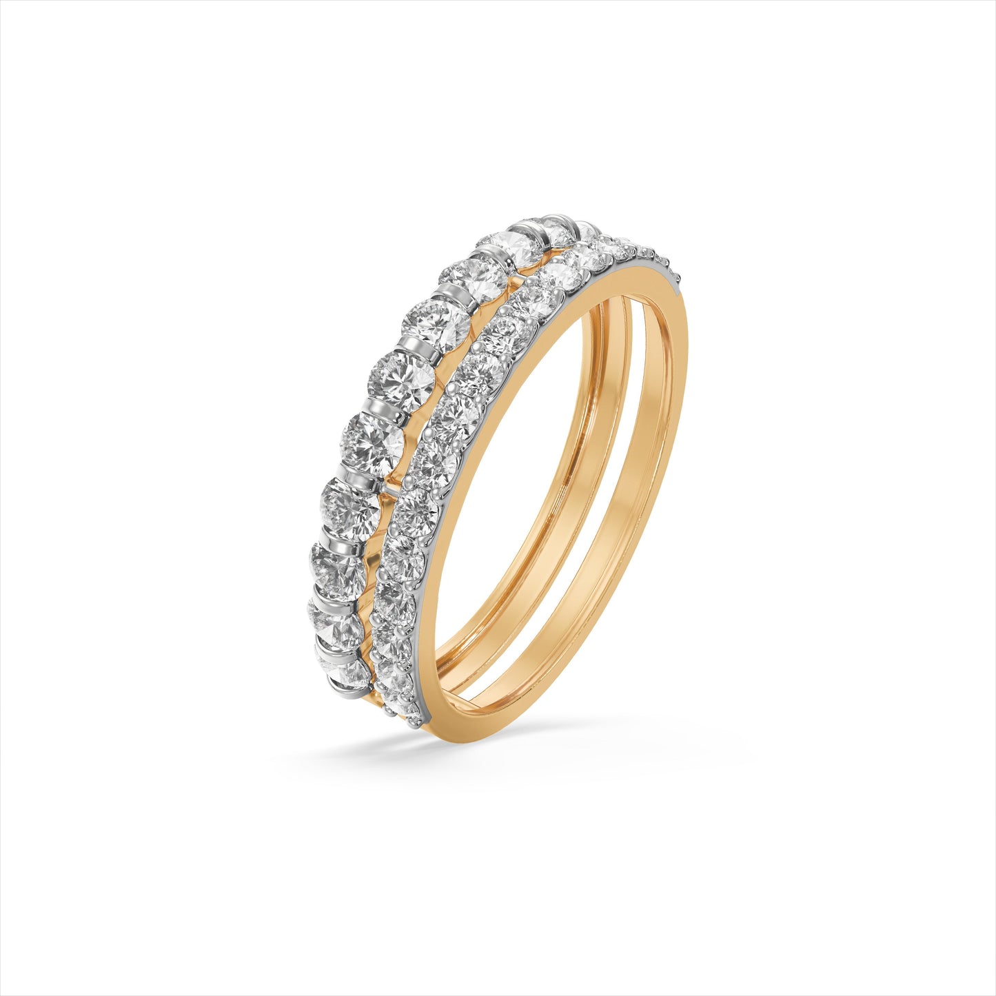 Radiant Dual Band 9KT Gold Laboratory Grown Diamond Ring