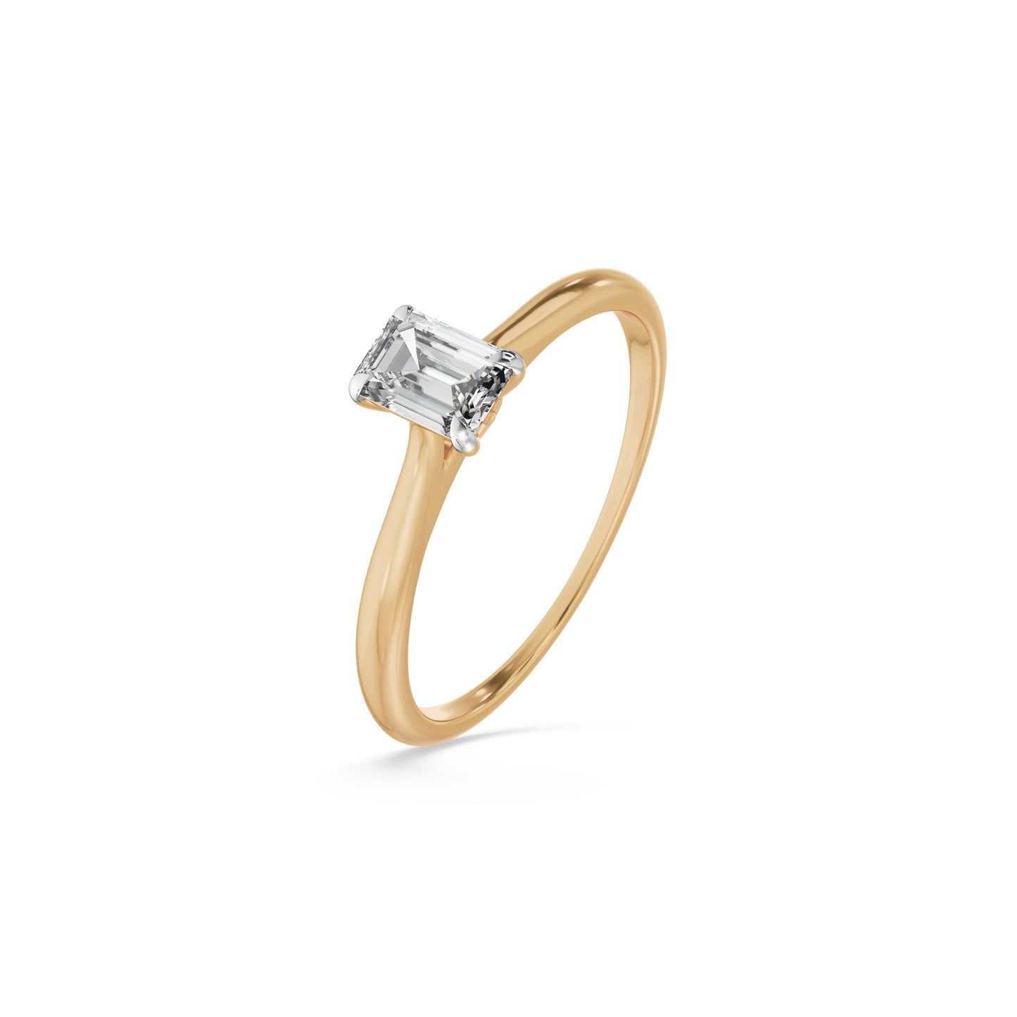 0.5 Carat Emerald Solitaire 9KT Gold Laboratory Grown Diamond Ring