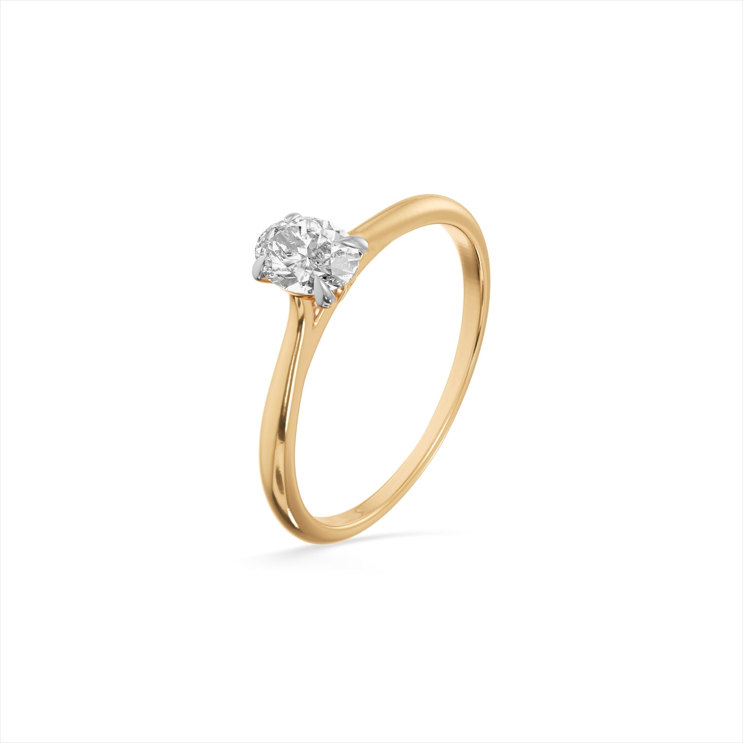 Oval Solitaire 9KT Gold Laboratory Grown Diamond Ring