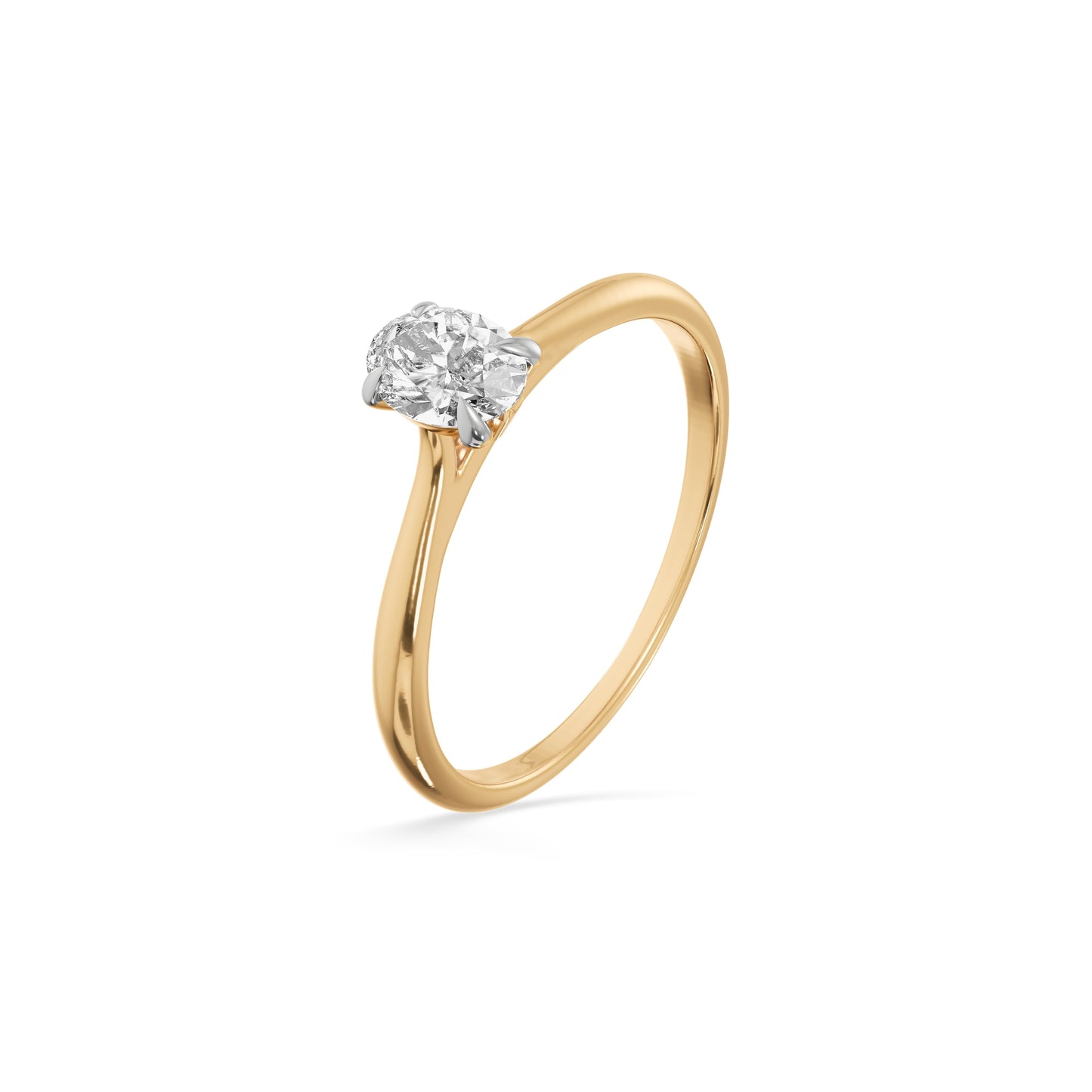 0.5 Carat Oval Solitaire 9KT Gold Laboratory Grown Diamond Ring