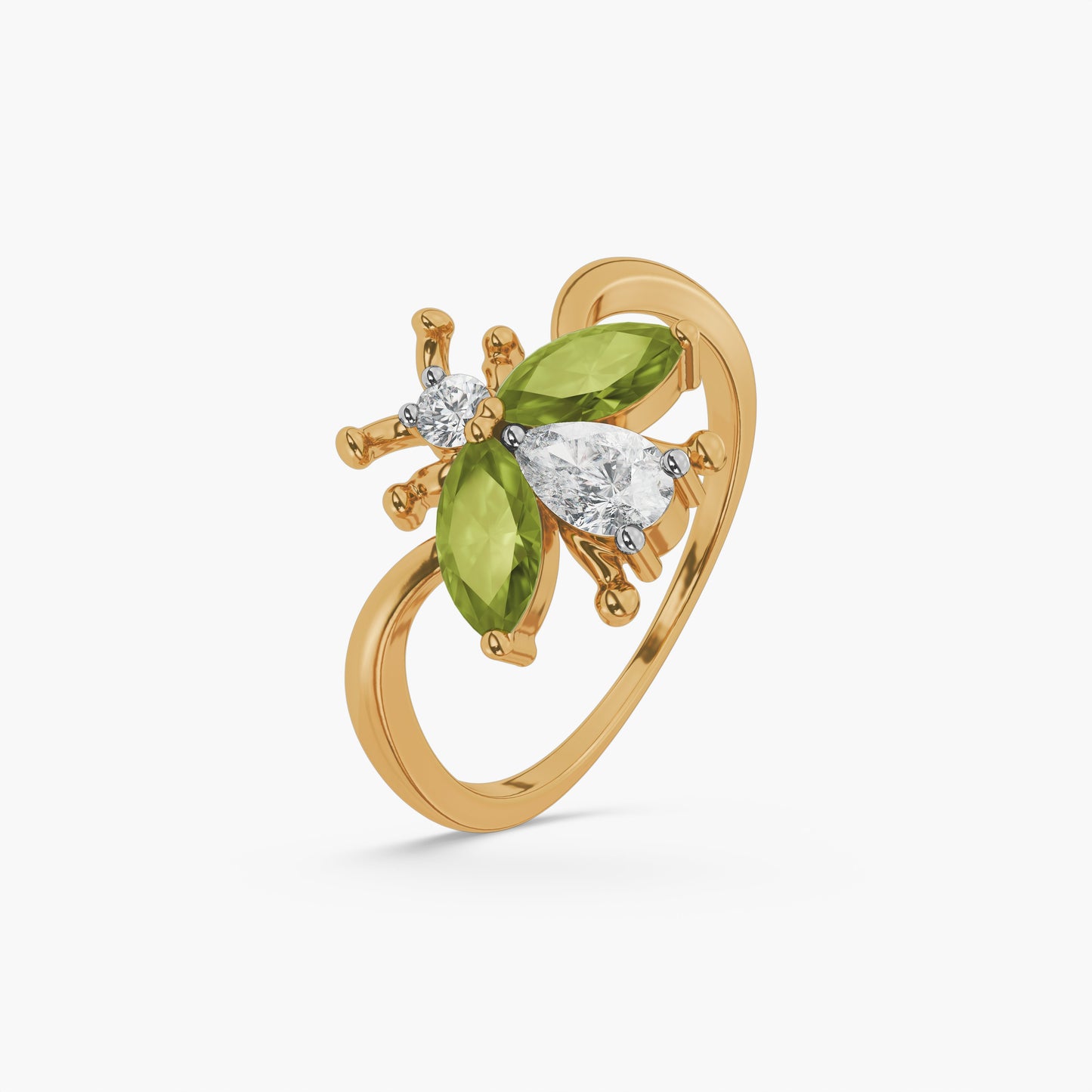 925 Sterling Silver Golden Orbit Ring