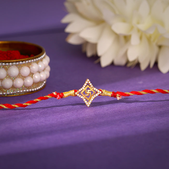 Golden Divine Swastik Rakhi