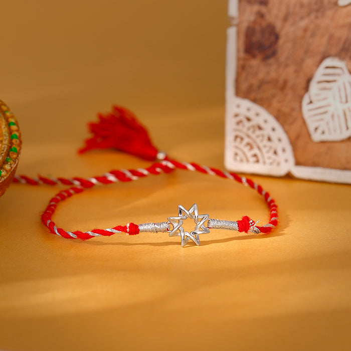 Silver Sparkling Star Rakhi