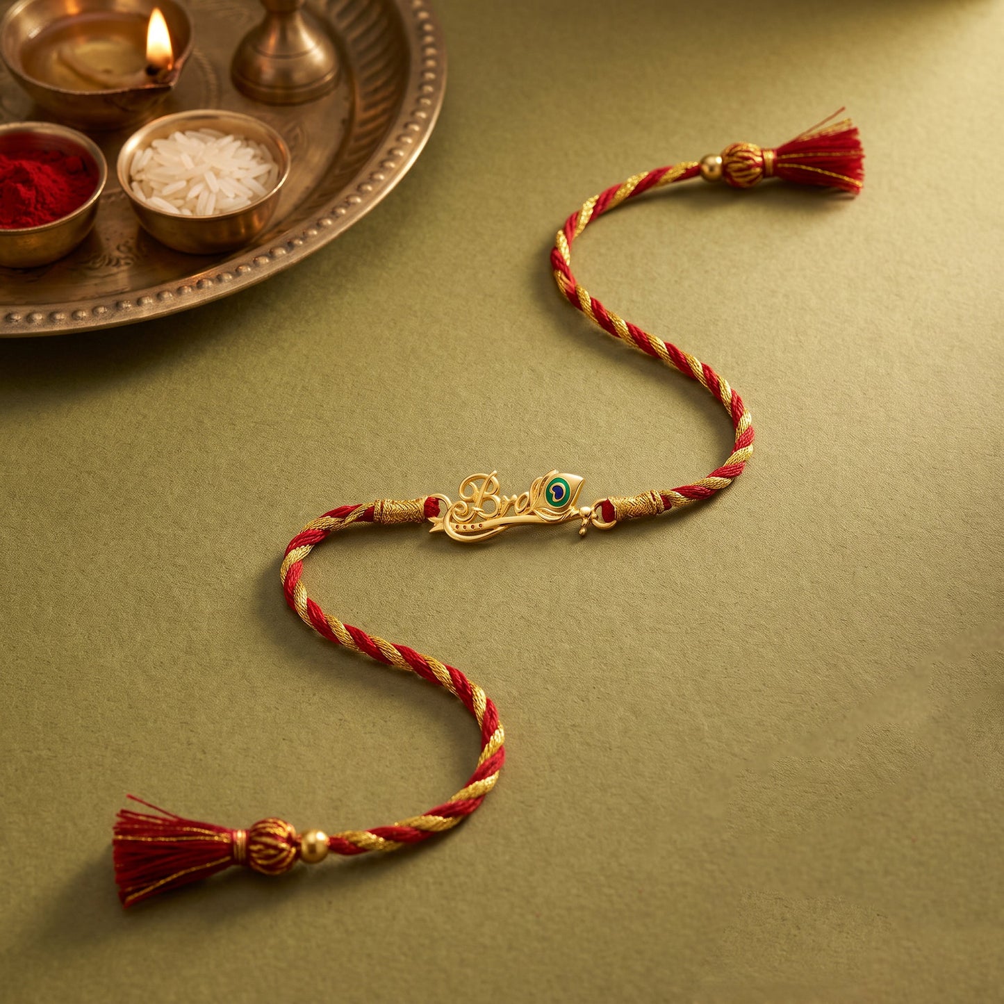 Golden Kanhaiya Bro Rakhi
