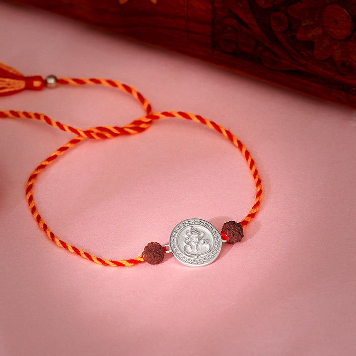 Silver Ganapati Coin Rakhi