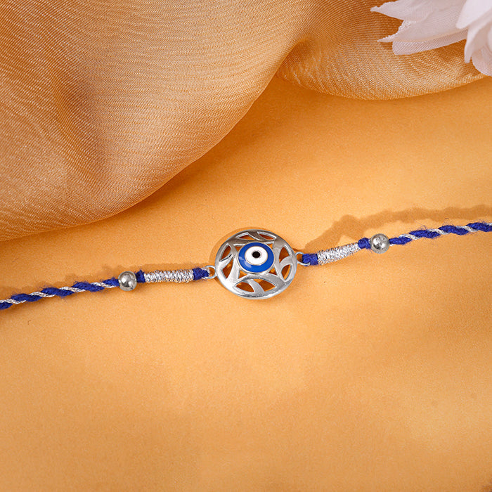 Silver Admiring Evil Eye Rakhi