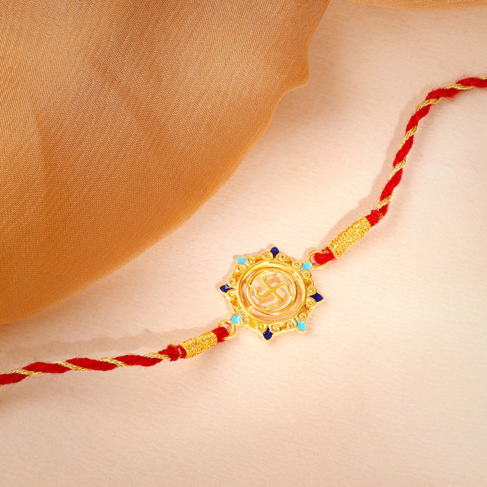 Golden Swastika Mandala Rakhi