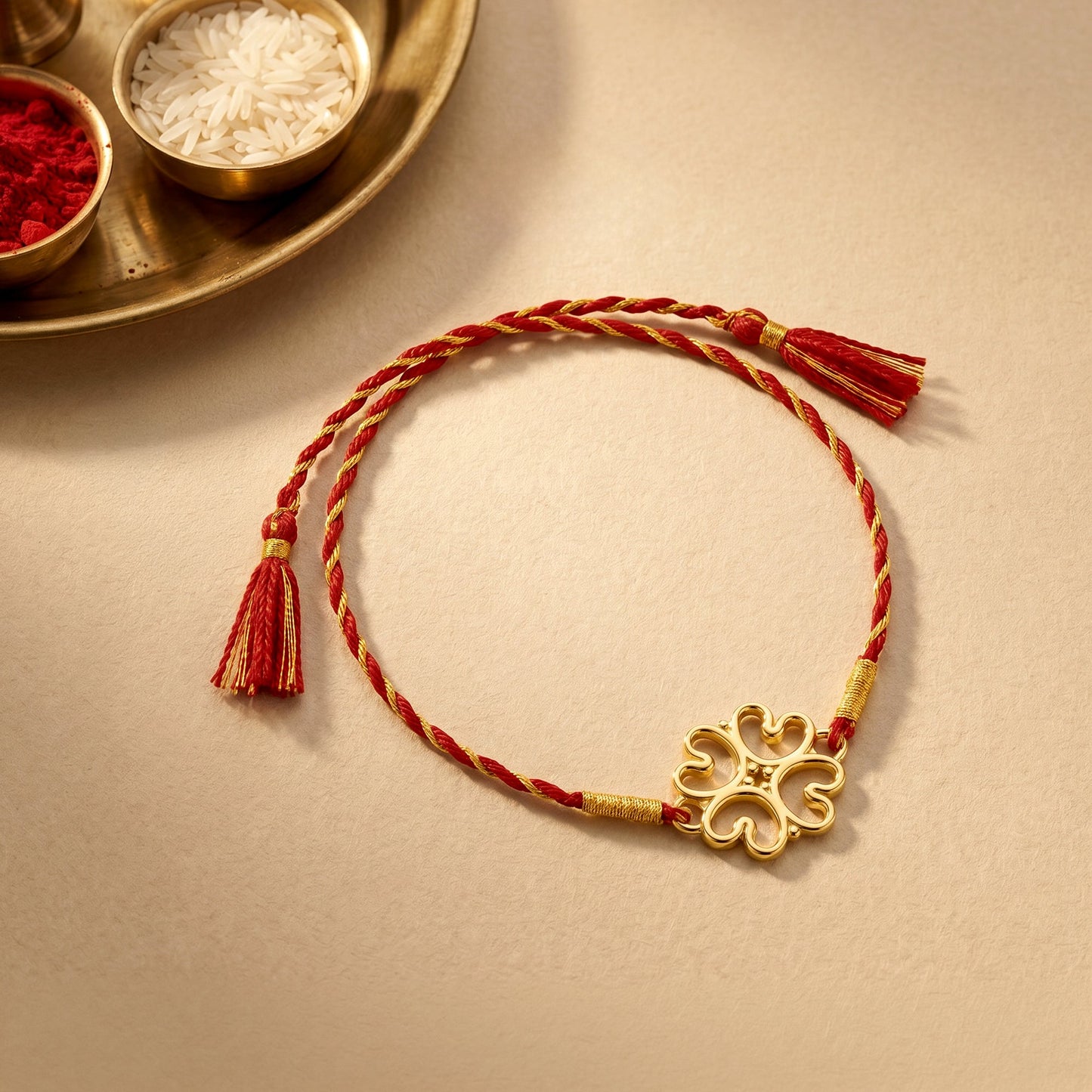Golden Divine Floret Rakhi