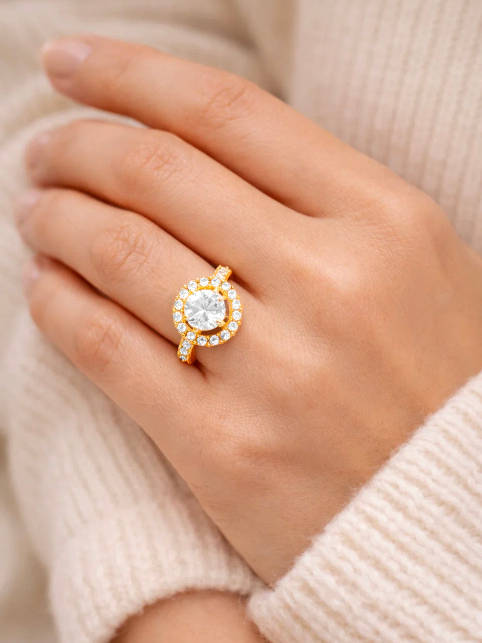925 Fine Silver Celestial Halo Ring