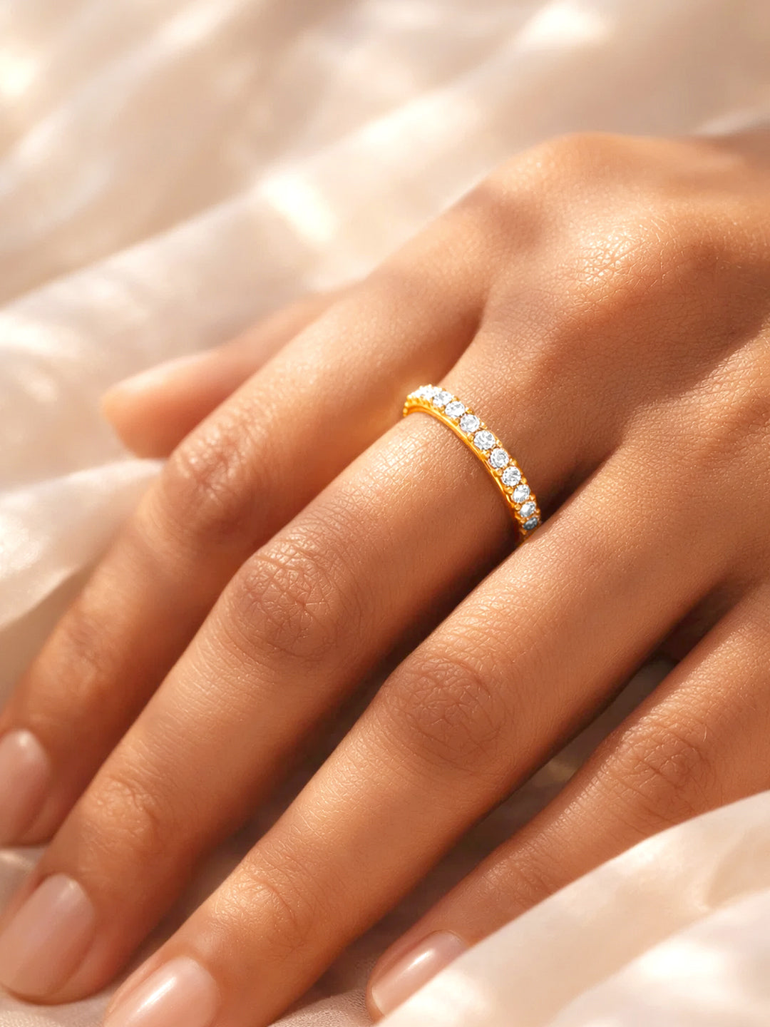 925 Fine Silver Glitter Glow Elegant Band