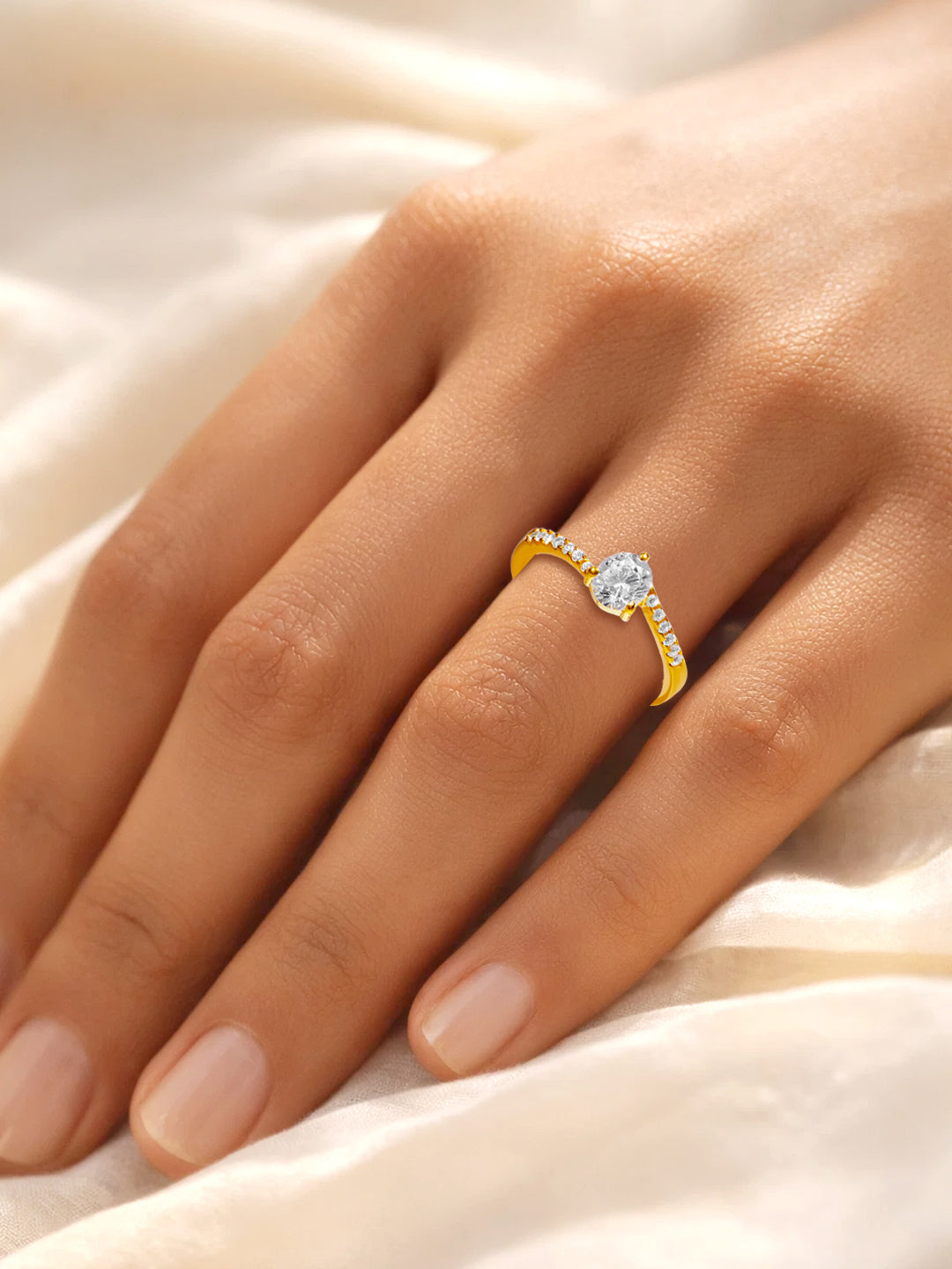 925 Fine Silver Diamond Shine Statement Ring