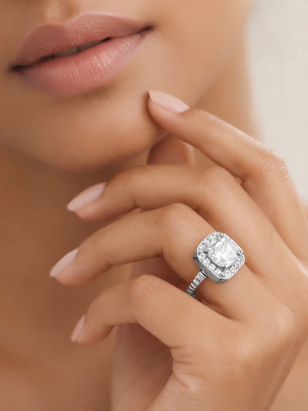 925 Fine Silver Eternal Solitaire Diamond Ring