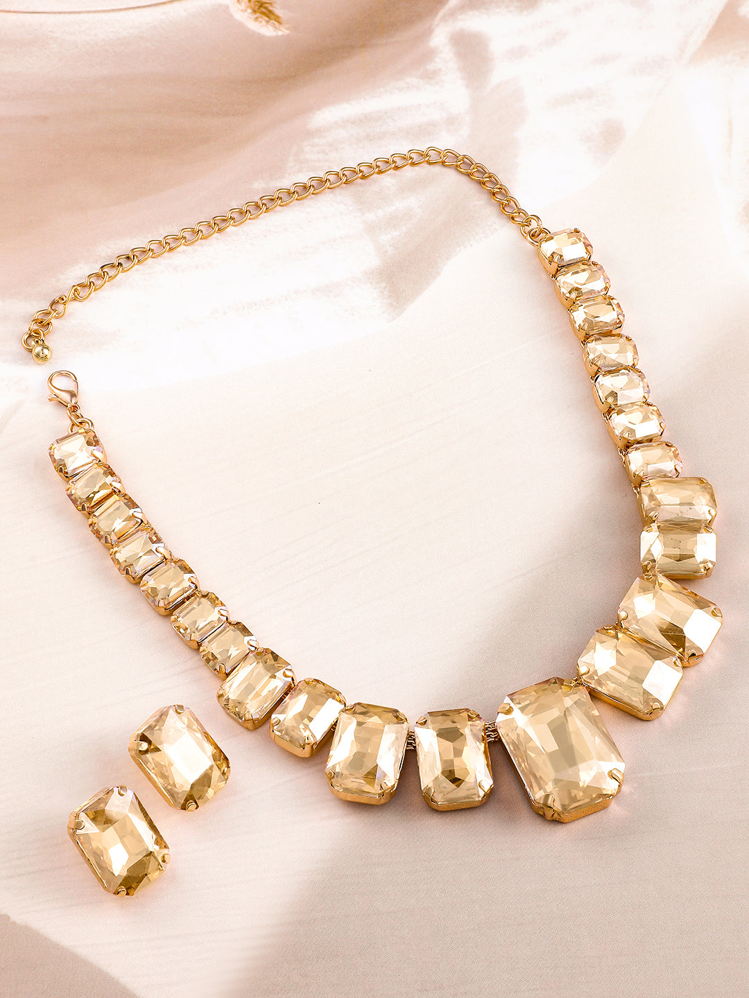 Champagne Crystal Chunky Necklace Set