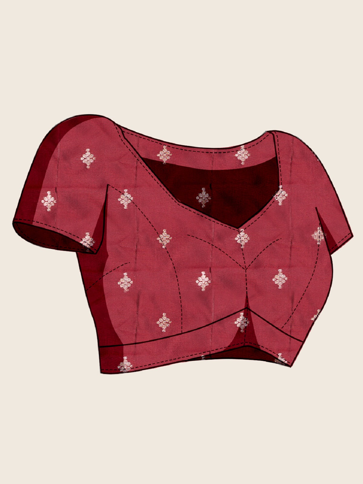 Dwija Fashion Deep Maroon Wedding Wear Golden Silver Jari Weaving Work Pure Jacquard Saree With Unstitched Blouse