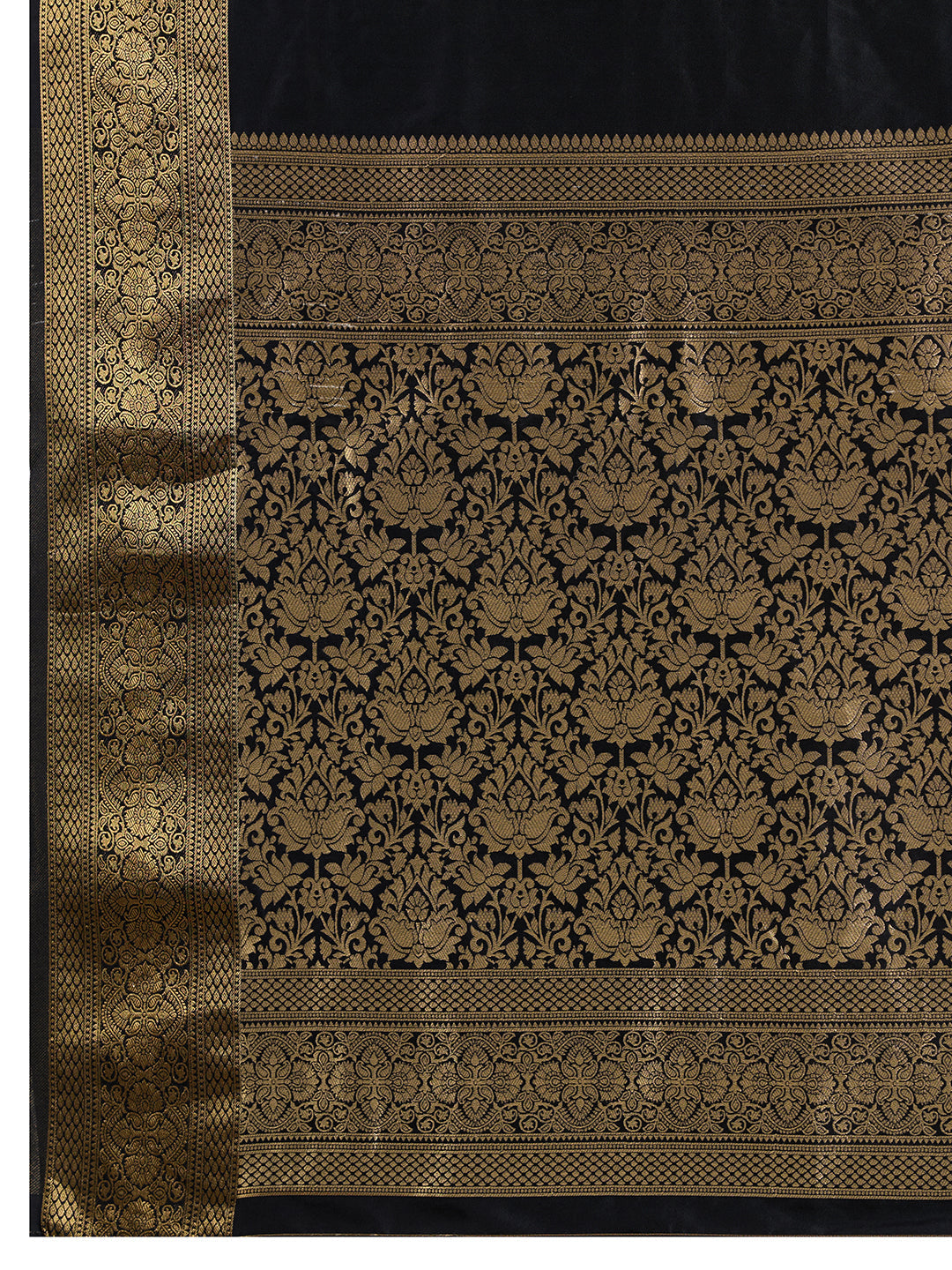 Dwija Fashion Women'S Party Wear Zari Weaving Silk Designer Saree With The Unstitched Blouse-Black