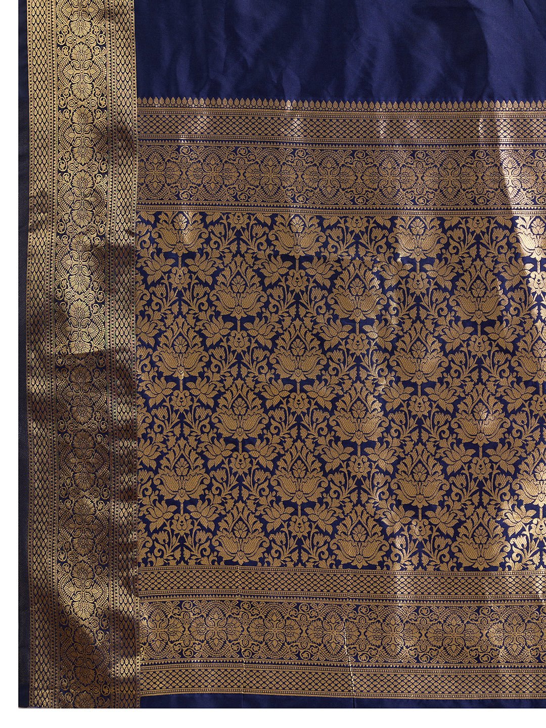 Dwija Fashion Women'S Party Wear Zari Weaving Silk Designer Saree With The Unstitched Blouse-Navy Blue