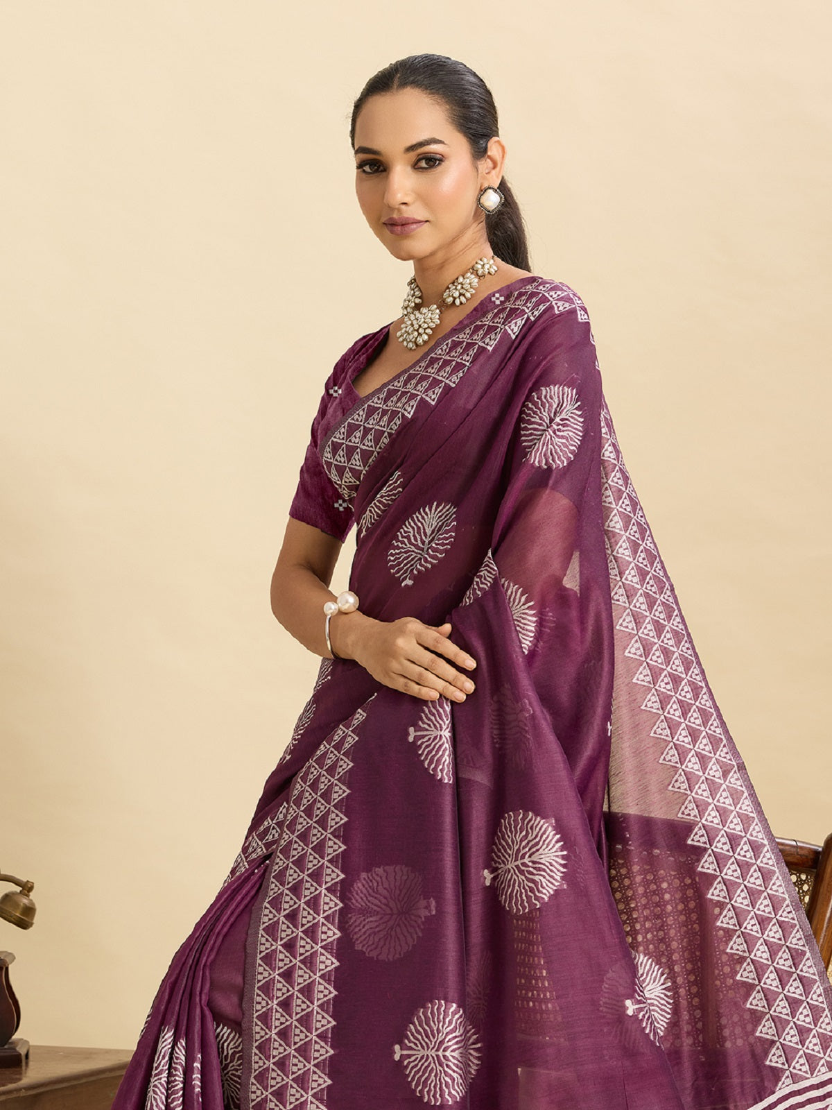 Dwija Fashion Dark Purple Casual Wear Soft Silk Bas Weaving Saree With Unstitched Blouse