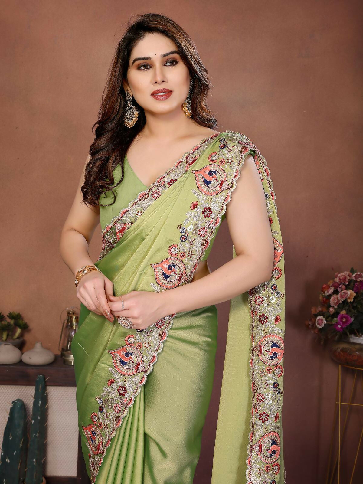 Teeya Creation New Trendy Party Wear Soft Silk Saree-Light_Green