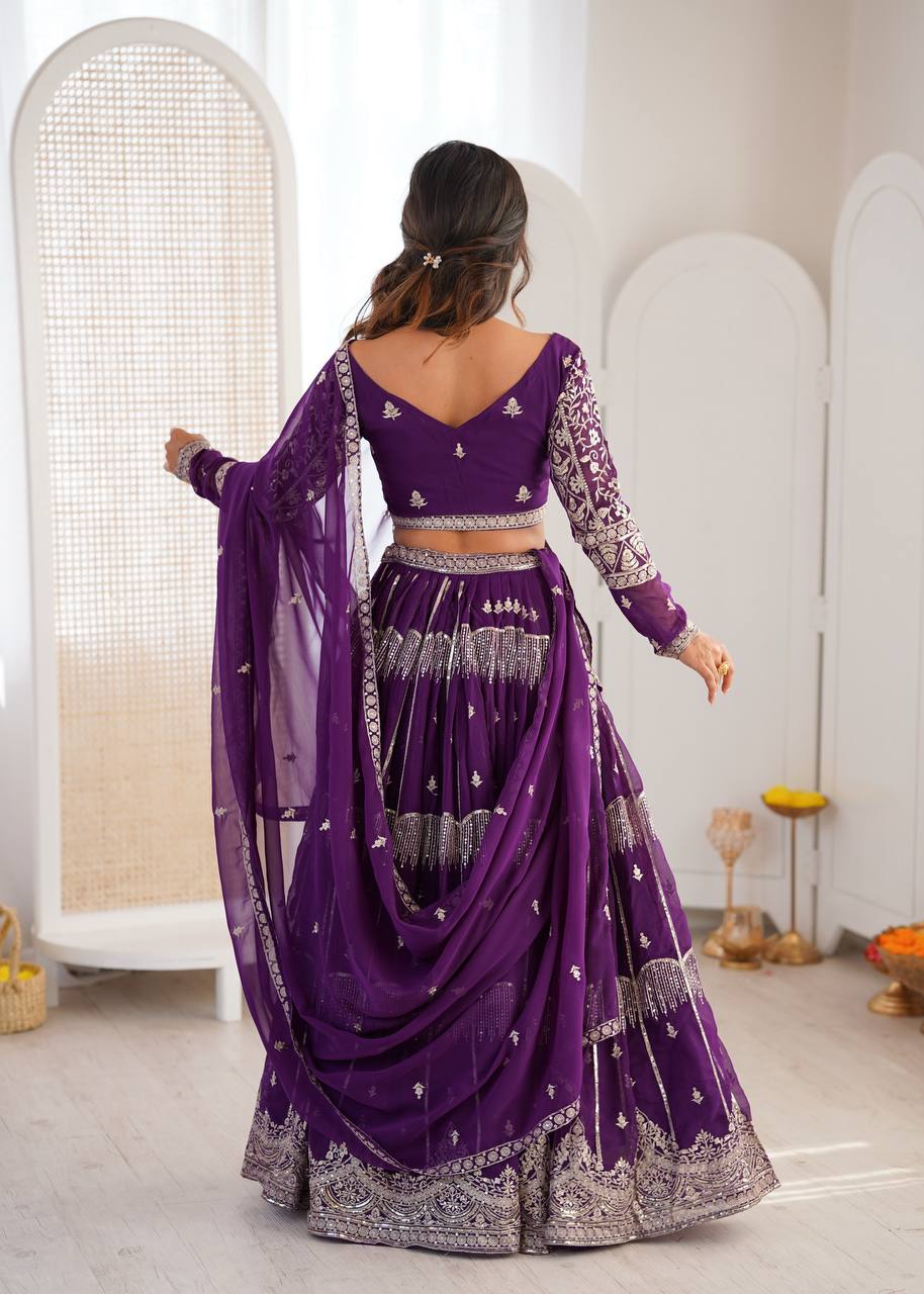 Lehenga Mart Gorgeous Lehenga Choli For Wedding-Purple