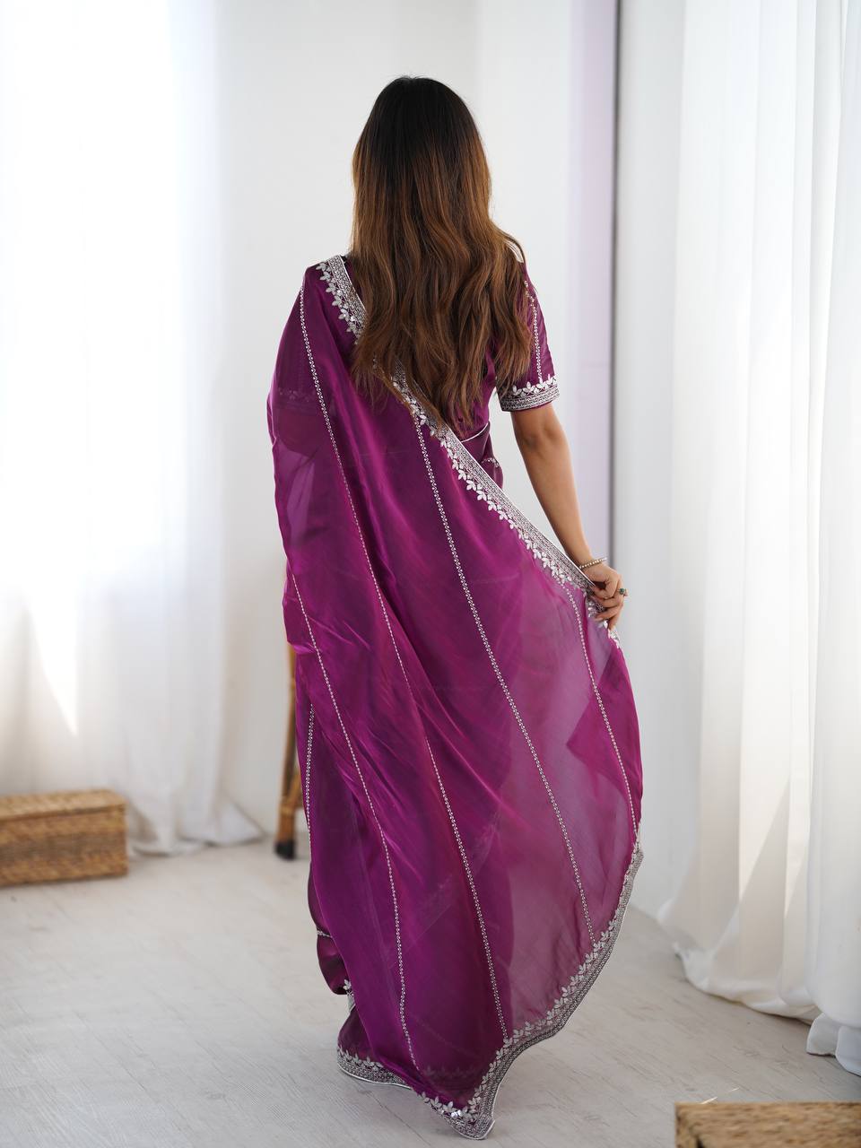 Lehenga Mart Designer Bollywood Style Party Wear Saree-Purple