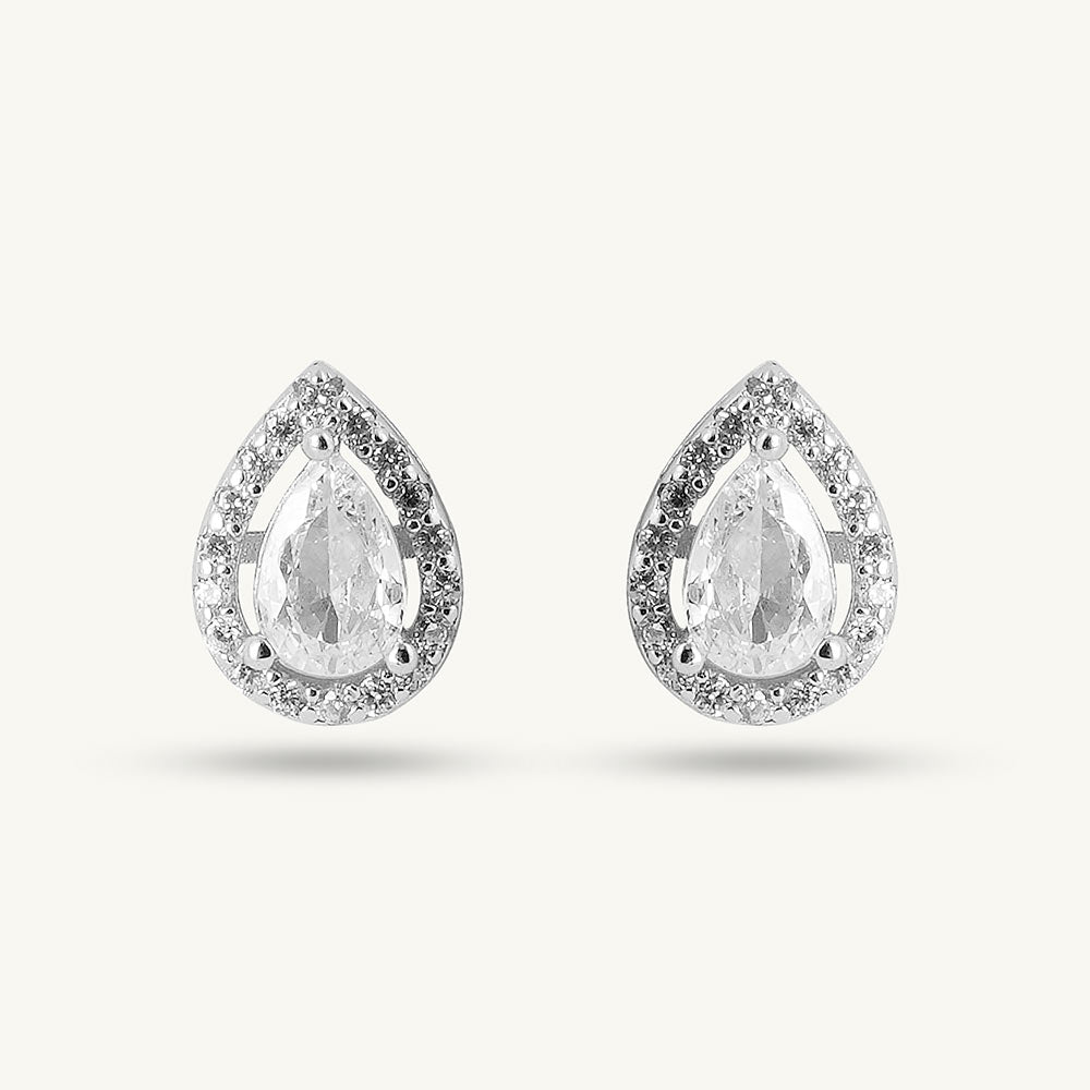 Sparkling Teardrop 925 Sterling Silver Earrings