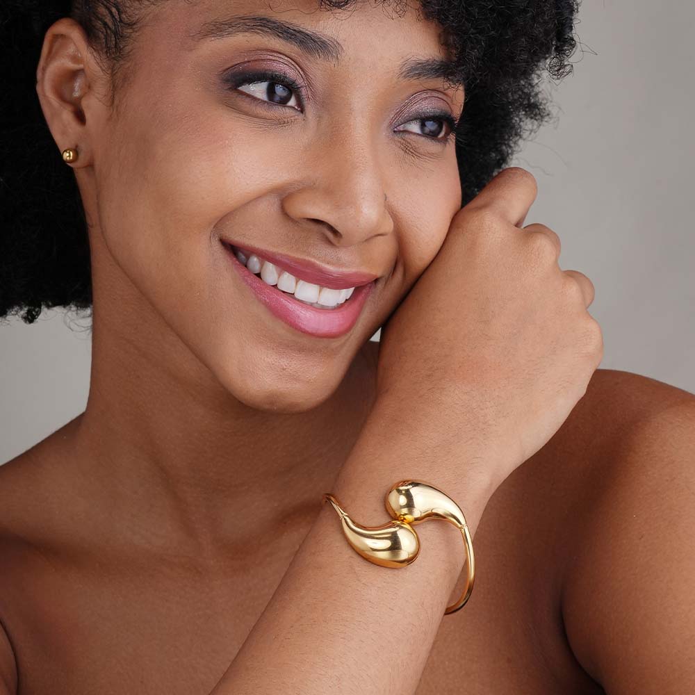 Morphed Gold Statement Bracelet