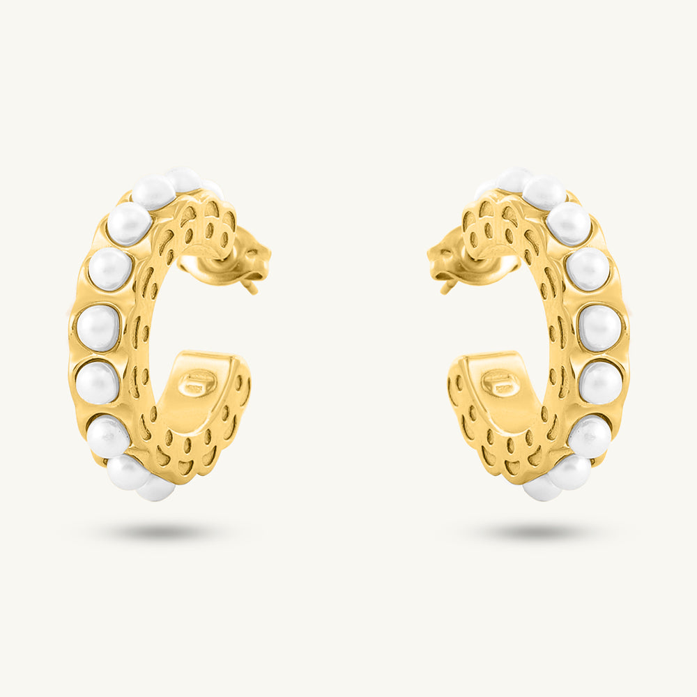 Opal Throne Pearl Hoops