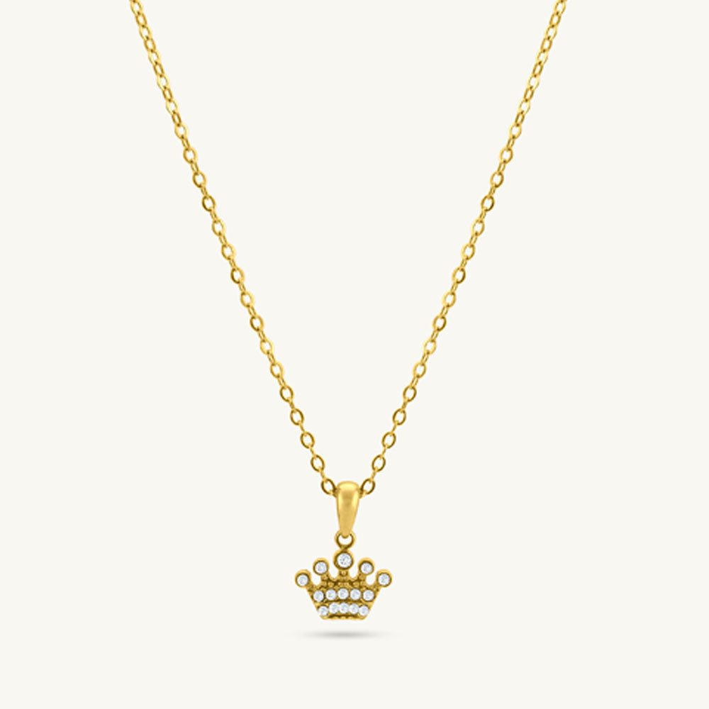 Crystal Crown Petite Pendant Necklace