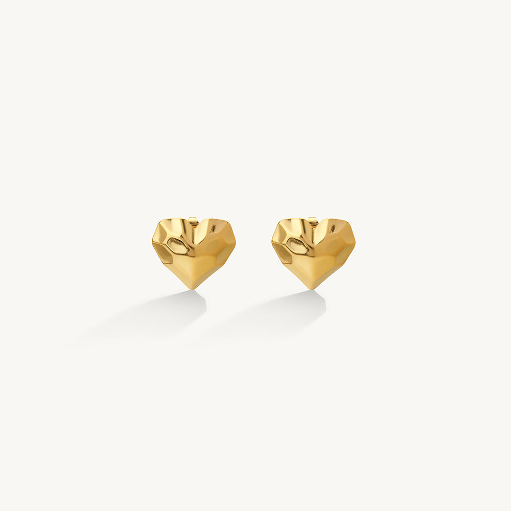Molten Heart Stud Earrings
