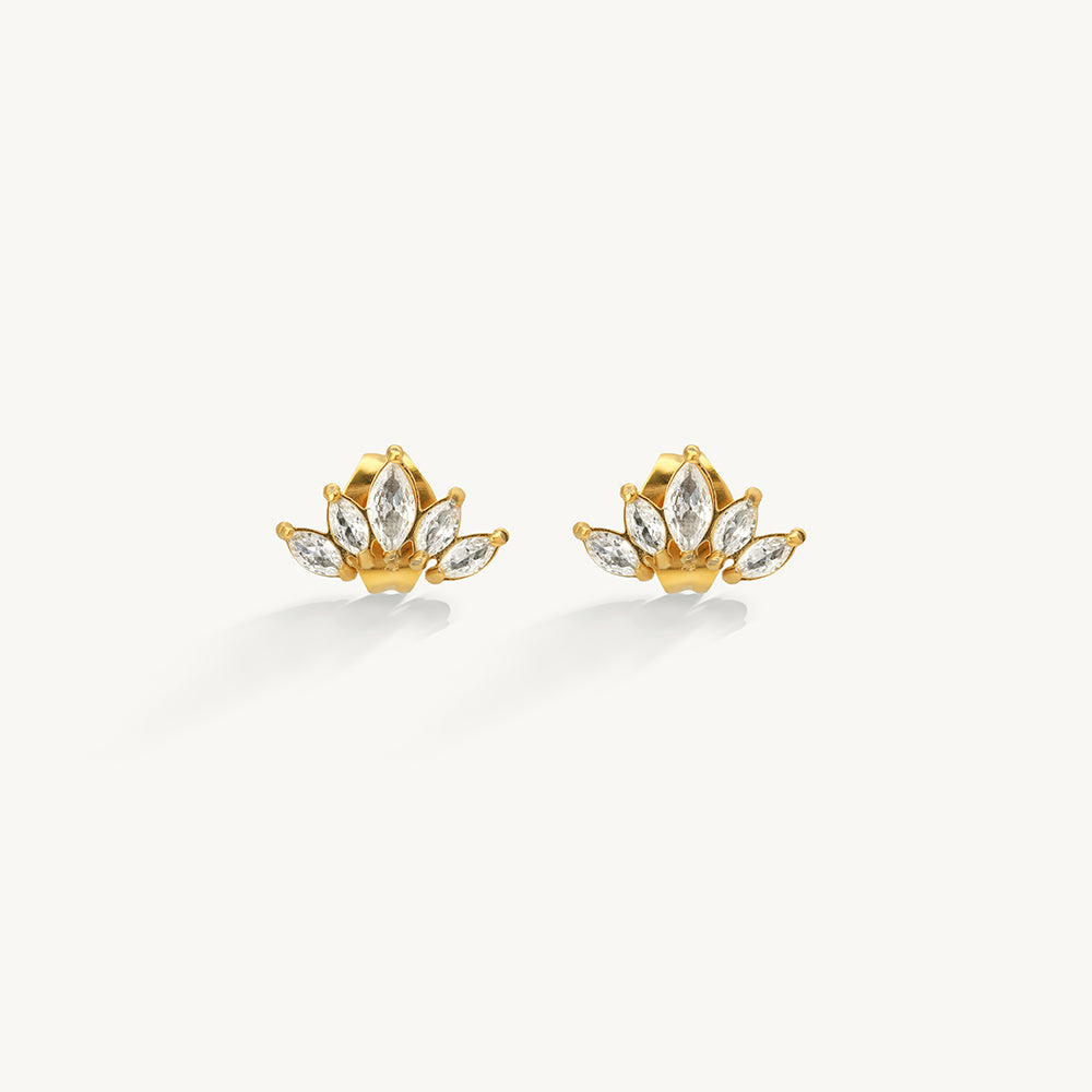 Crystal Crown Stud Earrings