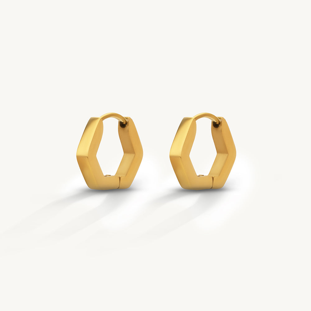 Geometric Huggie Hoop Earrings