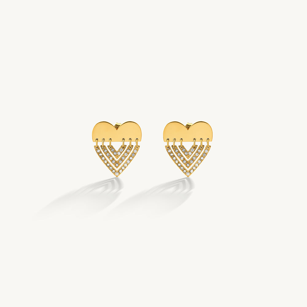 Sparkling Layered Heart Earrings