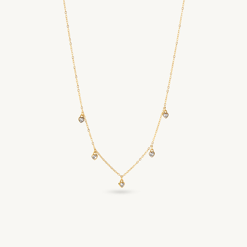 Mini Heart Drizzle Charm Necklace