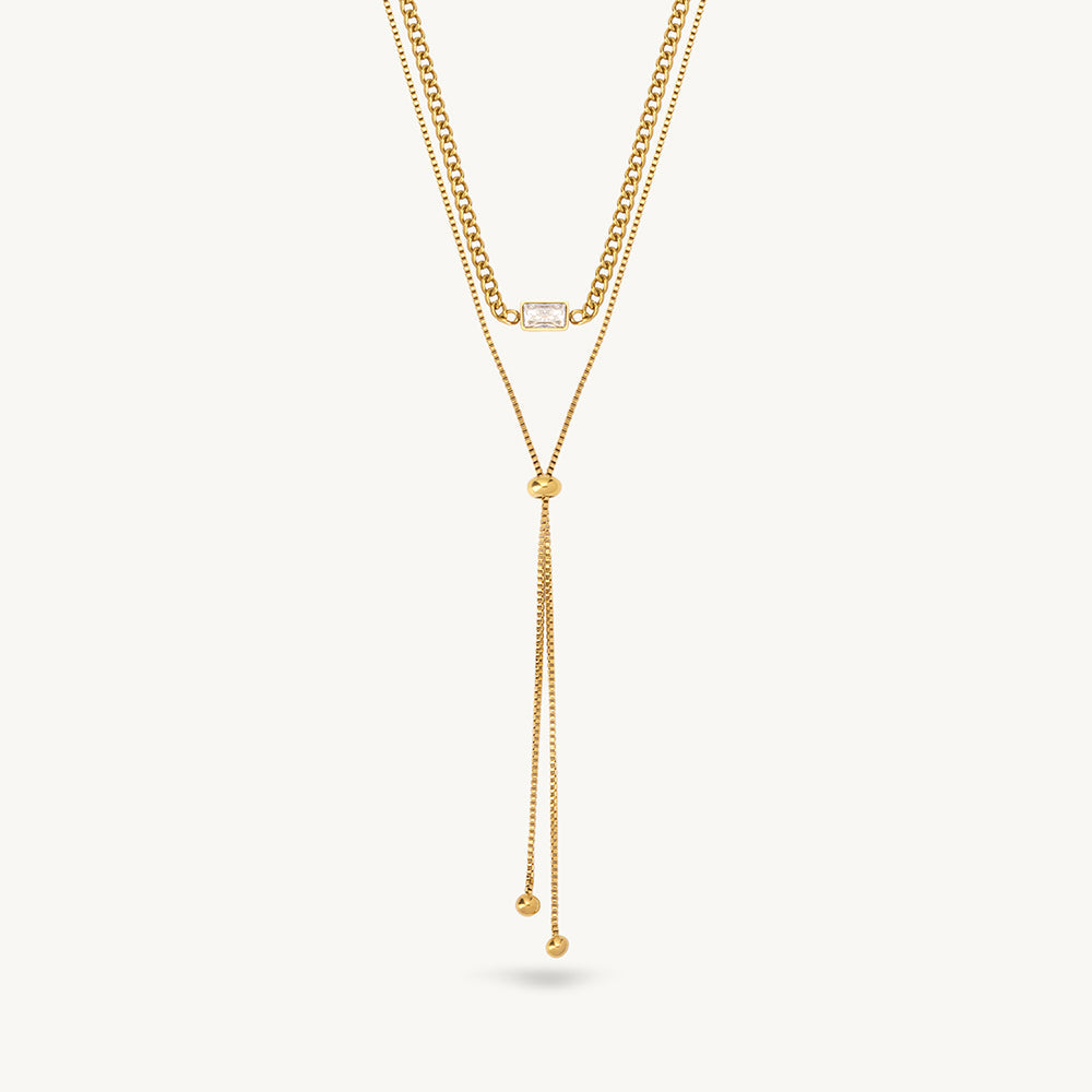Linear Drop Lariat Necklace