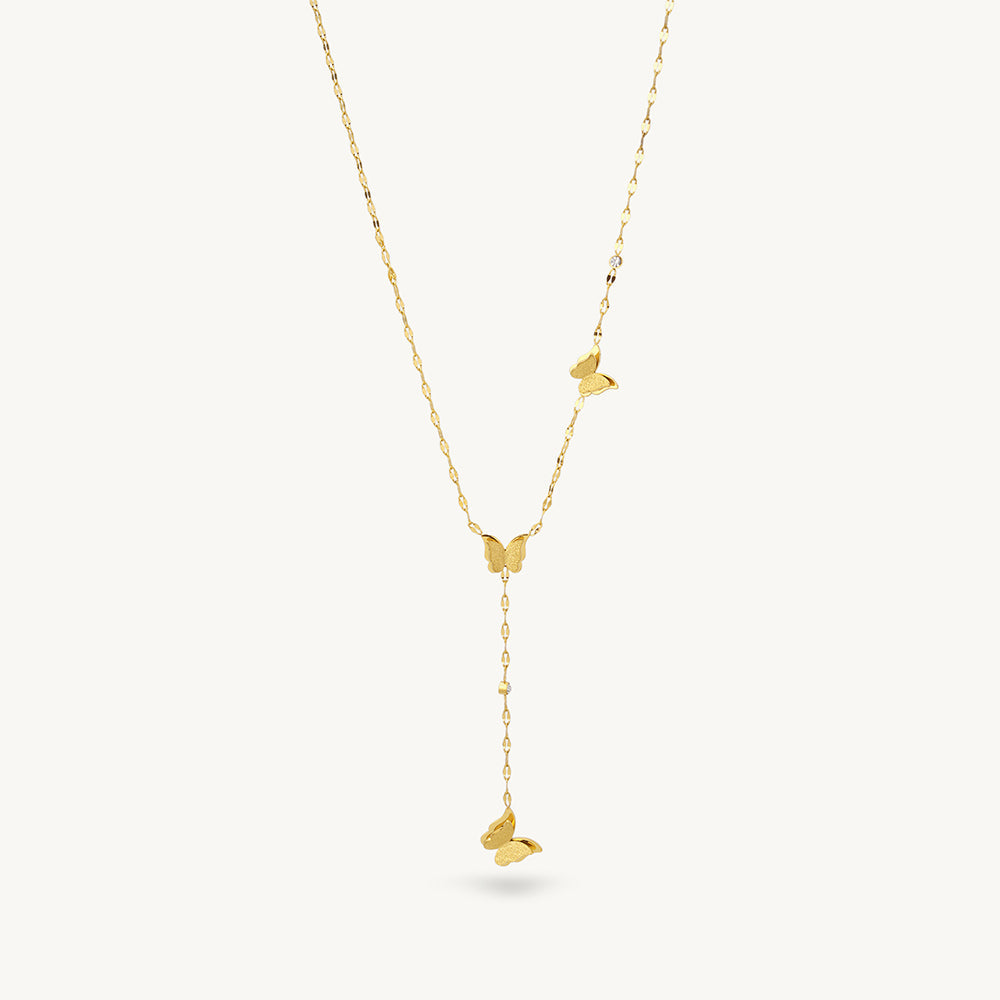 Butterfly Trinity Lariat Necklace