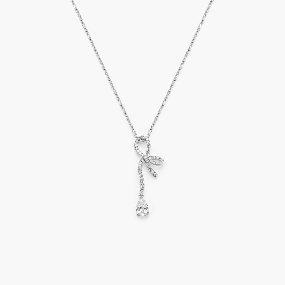 Soft Knot Drop 925 Sterling Silver Necklace