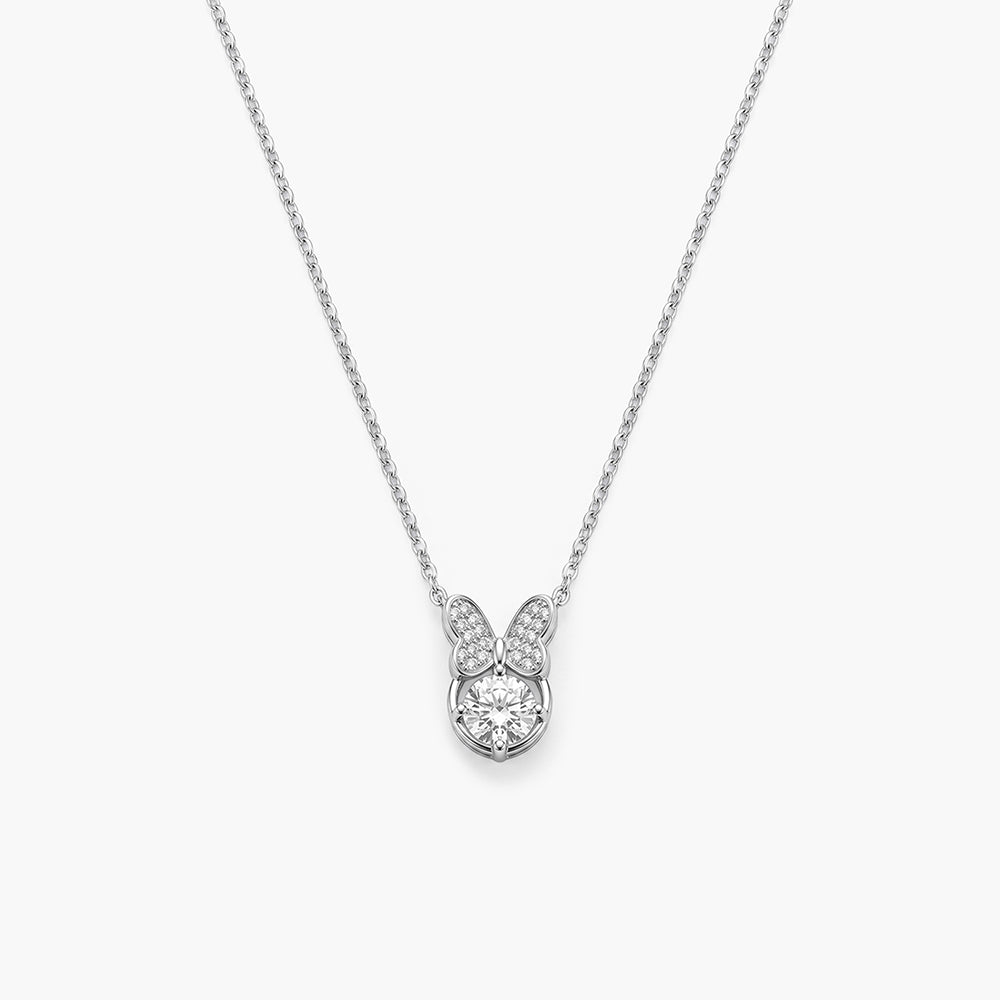 Delicate Butterfly Glow 925 Sterling Silver Pendant Necklace