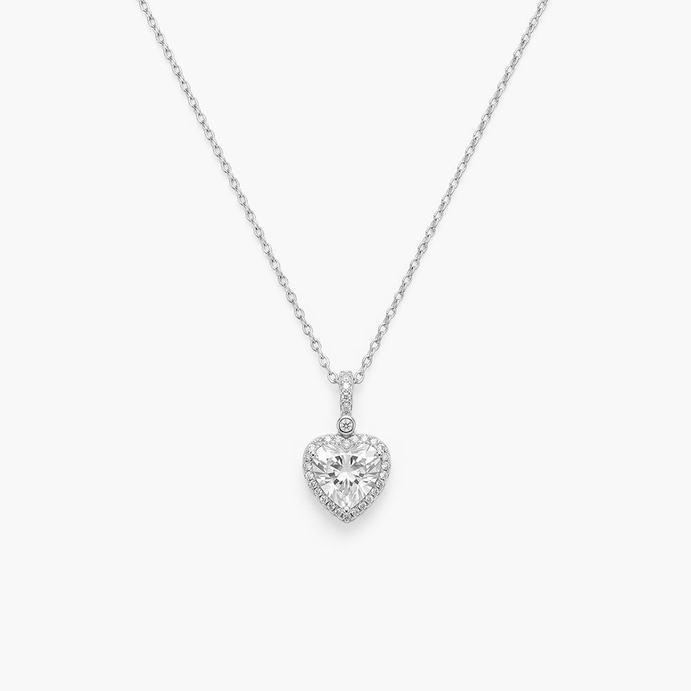 Queen's Heart Spark 925 Sterling Silver Pendant Necklace