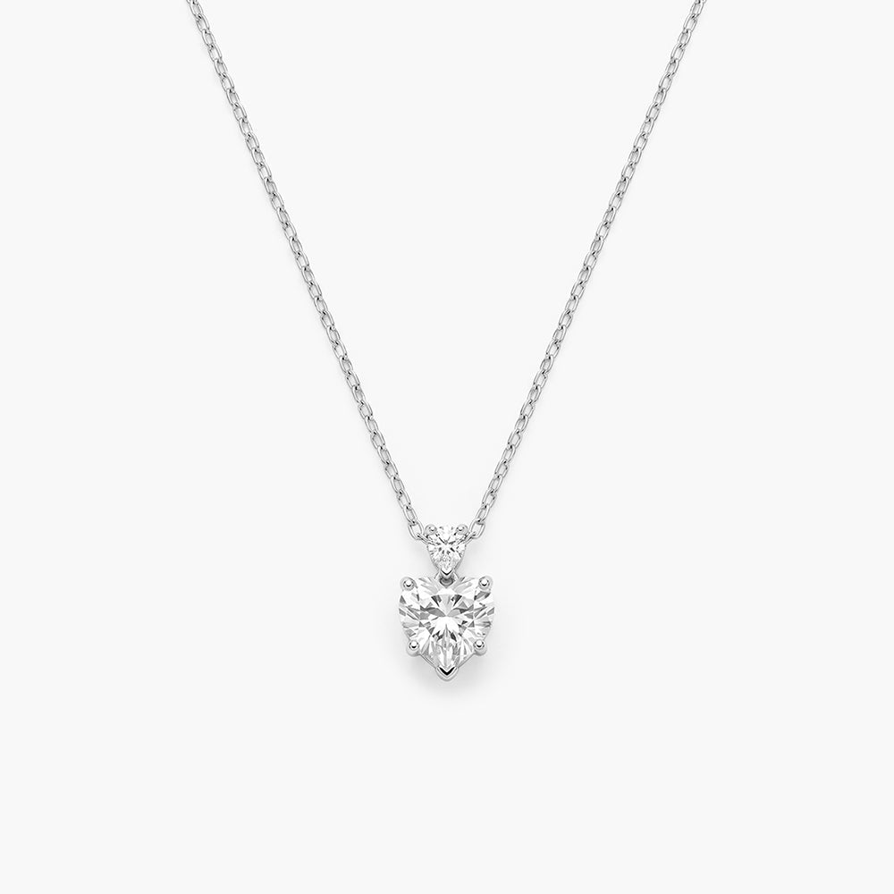 Heart-Cut Solitaire 925 Sterling Silver Necklace