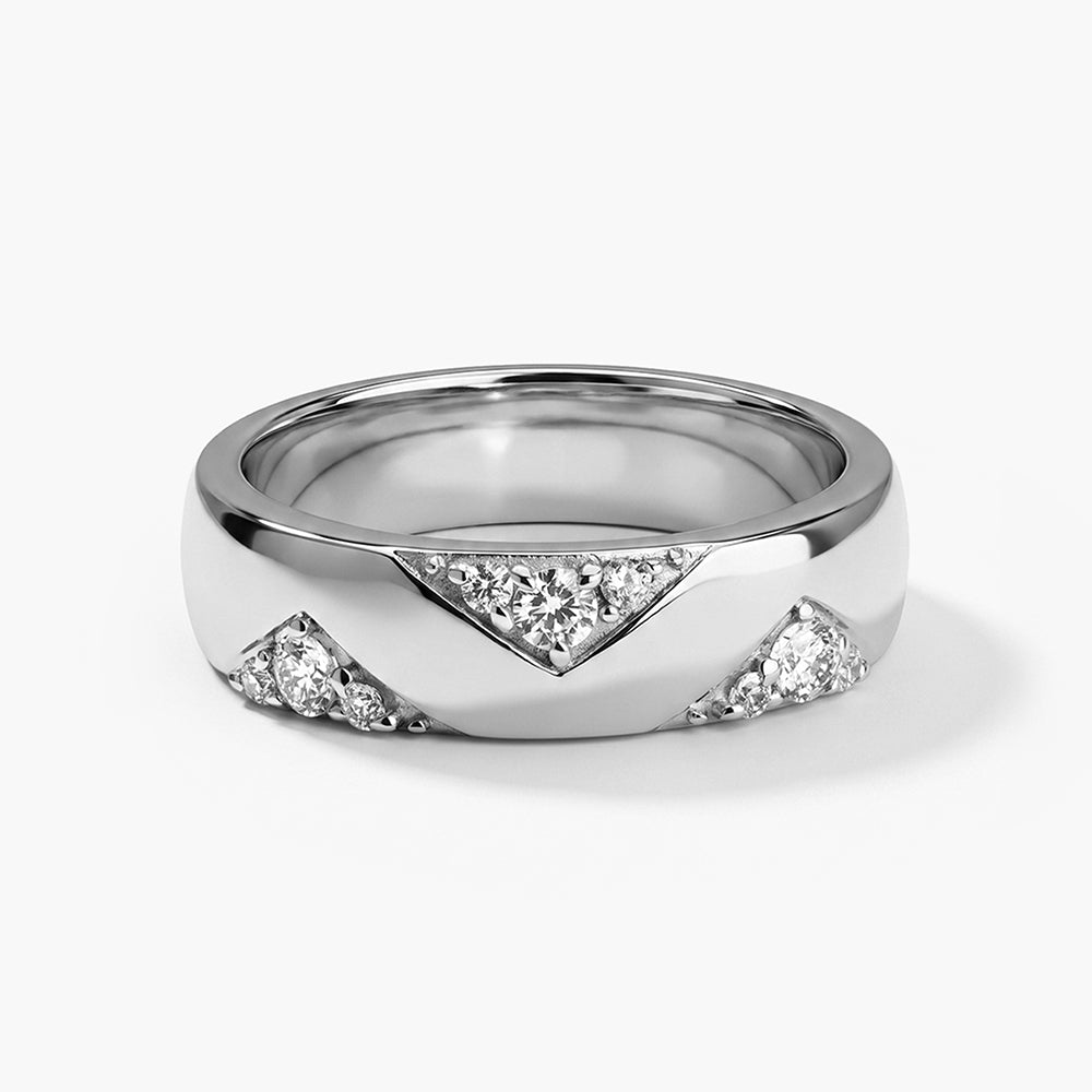 Triad of Love 925 Silver Men's Band