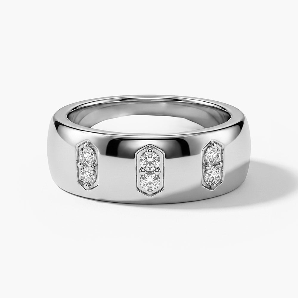Love Column Men's Band- 925 Silver