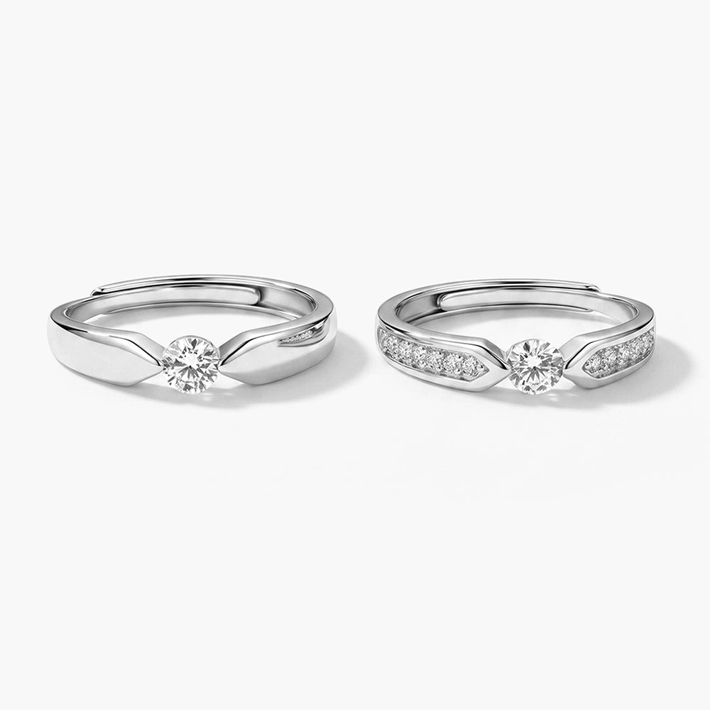 Twin Spark 925 Sterling Silver Stack Rings