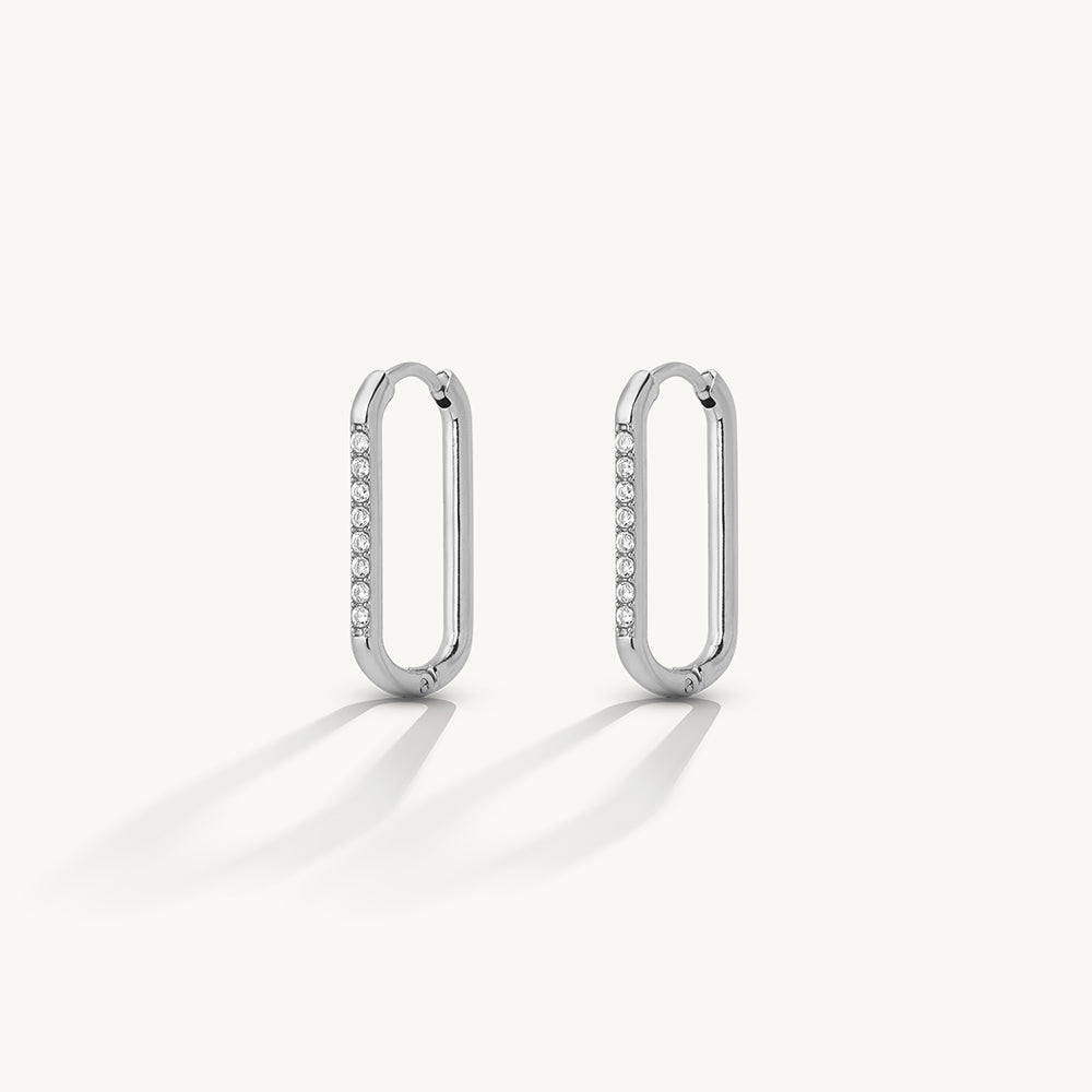 Sleek Link Hoop Earrings