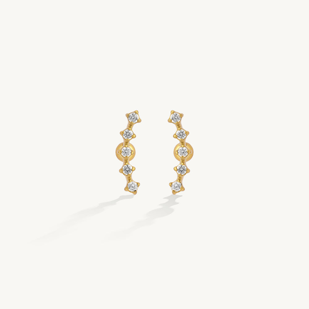 Crystal Curve Bar Earrings