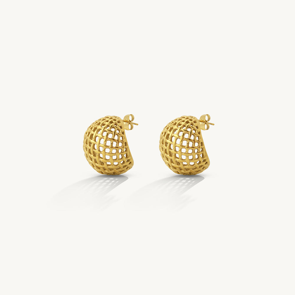 Textured Net Stud Earrings