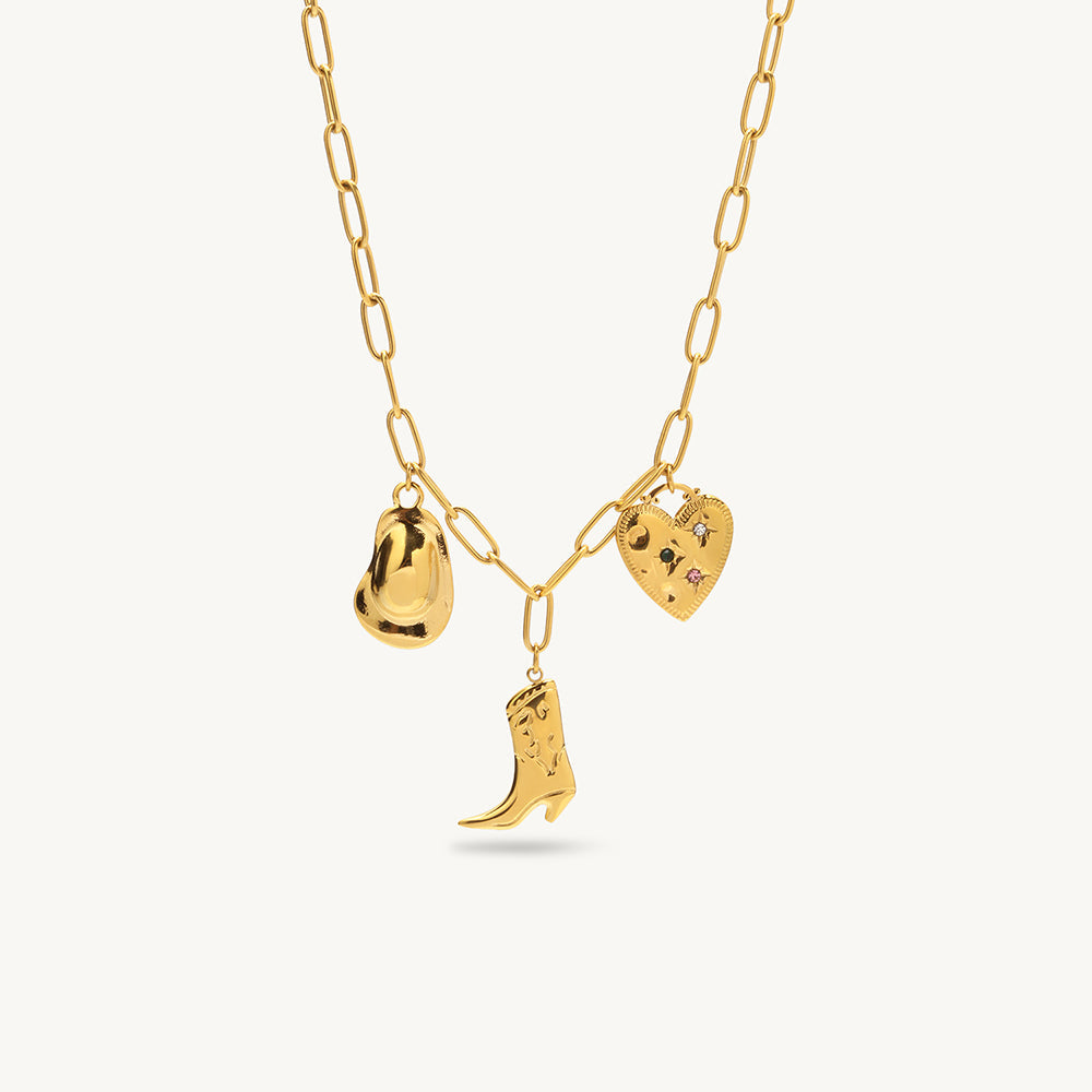Trinket Charm Statement Neckklace