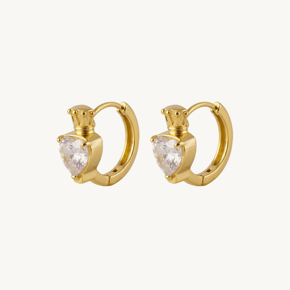 Cute Heart Shine Hoop Earrings