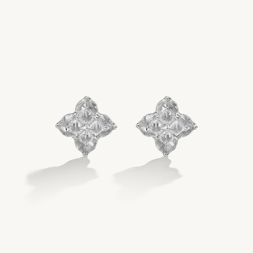 Radiant Floral Spark 925 Sterling Silver Earrings