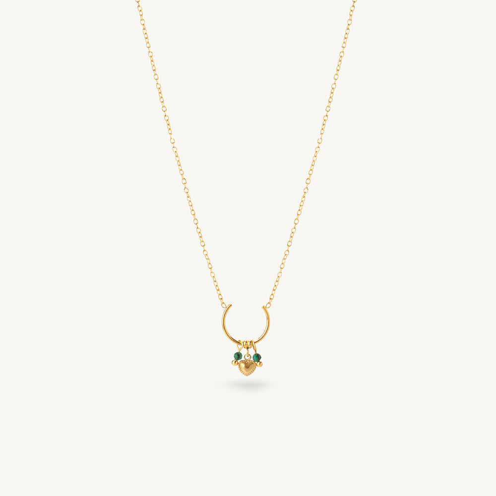Heart Charm Hoop Pendant Necklace